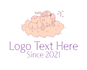 Cot - Sleeping Baby Girl logo design