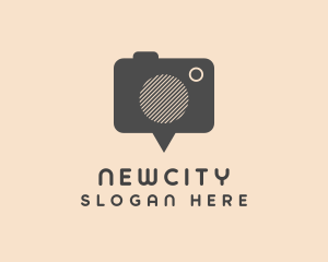 Simple Camera Pin logo design