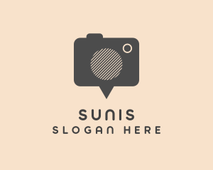 Simple Camera Pin logo design