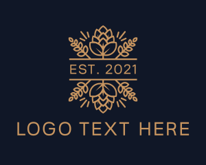 Brewery - Gold Brewery Emblem logo design