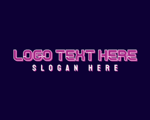 Online Gaming - Futuristic Tech Neon logo design