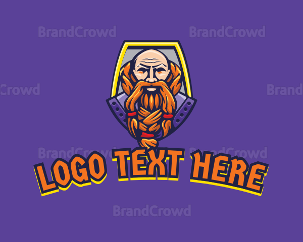 Viking Warrior Old Man Gaming Logo