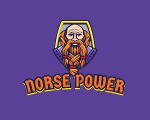 Viking - Viking Warrior Old Man Gaming logo design