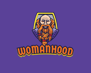 Esports - Viking Warrior Old Man Gaming logo design