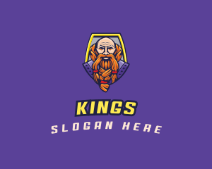 Viking Warrior Old Man Gaming logo design