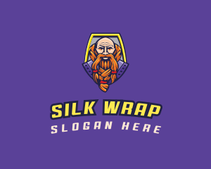 Viking Warrior Old Man Gaming logo design