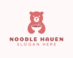 Noodle - Bear Noodle Bowl logo design