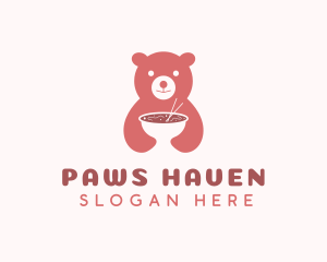 Bear Noodle Bowl logo design