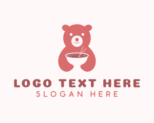 Food - Bear Noodle Bowl logo design