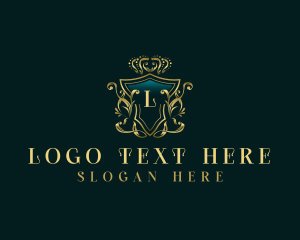 High End - Royalty Crown Shield logo design