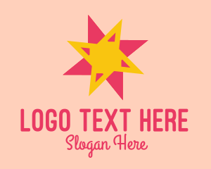 Polygon - Pink Yellow Star logo design