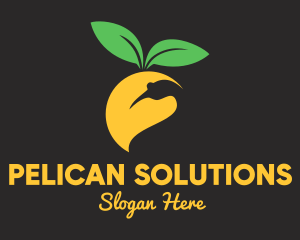 Pelican - Mango Fruit Bird logo design