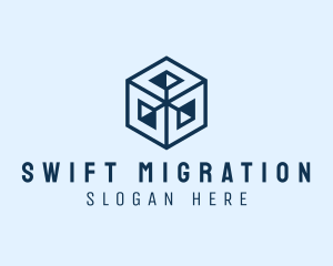 Migration - Modern 3D Cube Hexagon logo design
