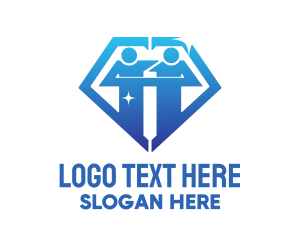 Blue - Brotherhood Shiny logo design