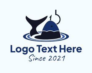 Fisherman - Pond Fishing Hook logo design