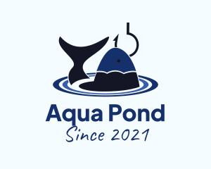 Pond Fishing Hook logo design