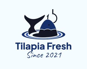 Tilapia - Pond Fishing Hook logo design