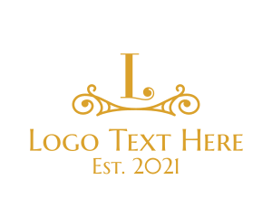 Villas - Premium Gold Collection Letter logo design