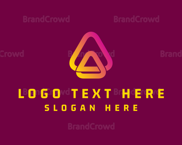 Tech Gradient Triangle Letter A Logo