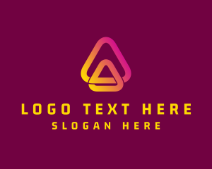 App - Tech Gradient Triangle Letter A logo design