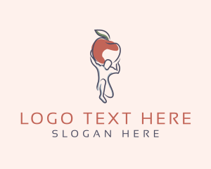 Organic Fruit - Red Apple Fruit logo design