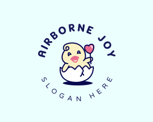 Cute Chick Hatchling logo design