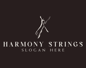 Strings - Guitarist Artist Musician logo design