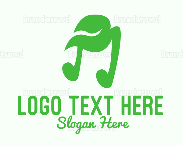 Green Natural Musical Note Logo