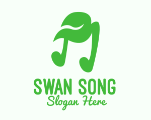 Green Natural Musical Note logo design