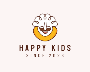 Happy Man Moustache logo design