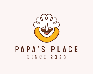Daddy - Happy Man Moustache logo design