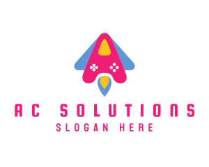 Pink Rocket Controller logo design