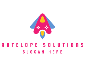 Pink Rocket Controller logo design