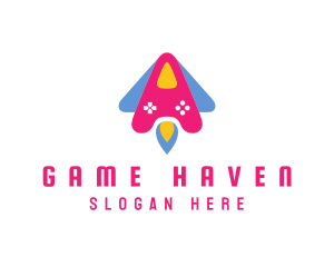 Gaming Community - Pink Rocket Controller logo design