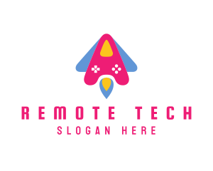 Remote - Pink Rocket Controller logo design