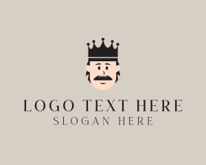 Kingdom - Mustache Royal King logo design