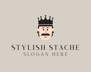 Mustache Royal King logo design