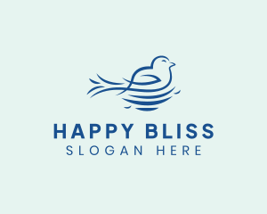 Happy Blue Jay Bird  logo design