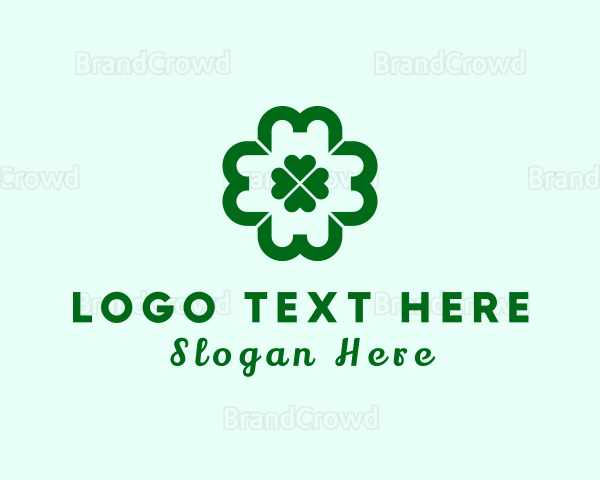 Flower Clover Heart Logo