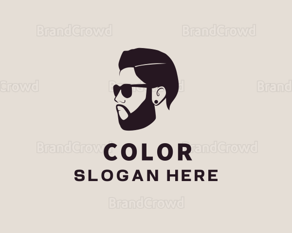 Man Beard Sunglasses Logo