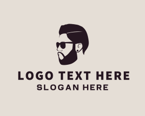 Hairdressing - Man Beard Sunglasses logo design