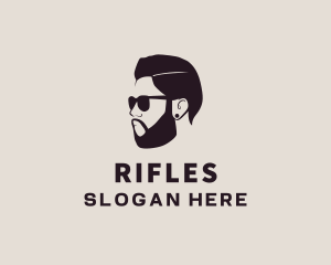 Man Beard Sunglasses Logo