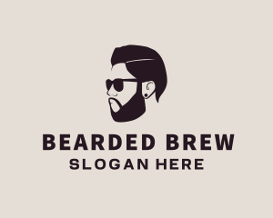 Man Beard Sunglasses logo design