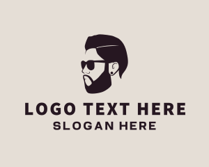 Mens Salon - Man Beard Sunglasses logo design