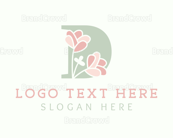 Pastel Flowers Letter D Logo