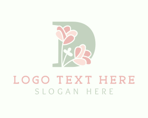 Pastel Flowers Letter D Logo