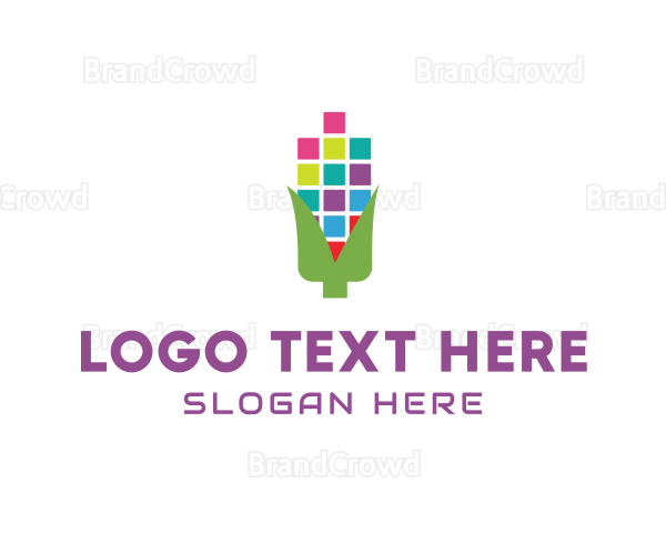 Digital Pixel Corn Logo