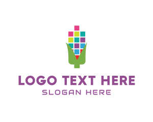 Bitmap - Digital Pixel Corn logo design