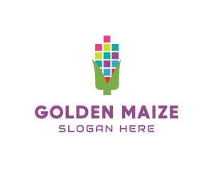 Maize - Digital Pixel Corn logo design