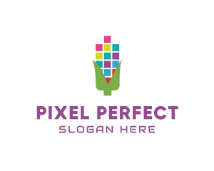 Digital Pixel Corn logo design